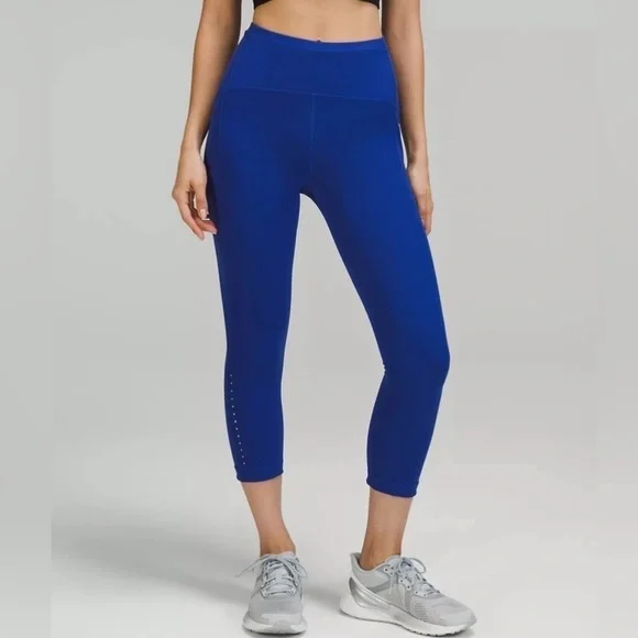 NWT Lululemon SWIFT SPEED HR Crop 21” Larkspur Blue size 4 - Picture 2 of 11